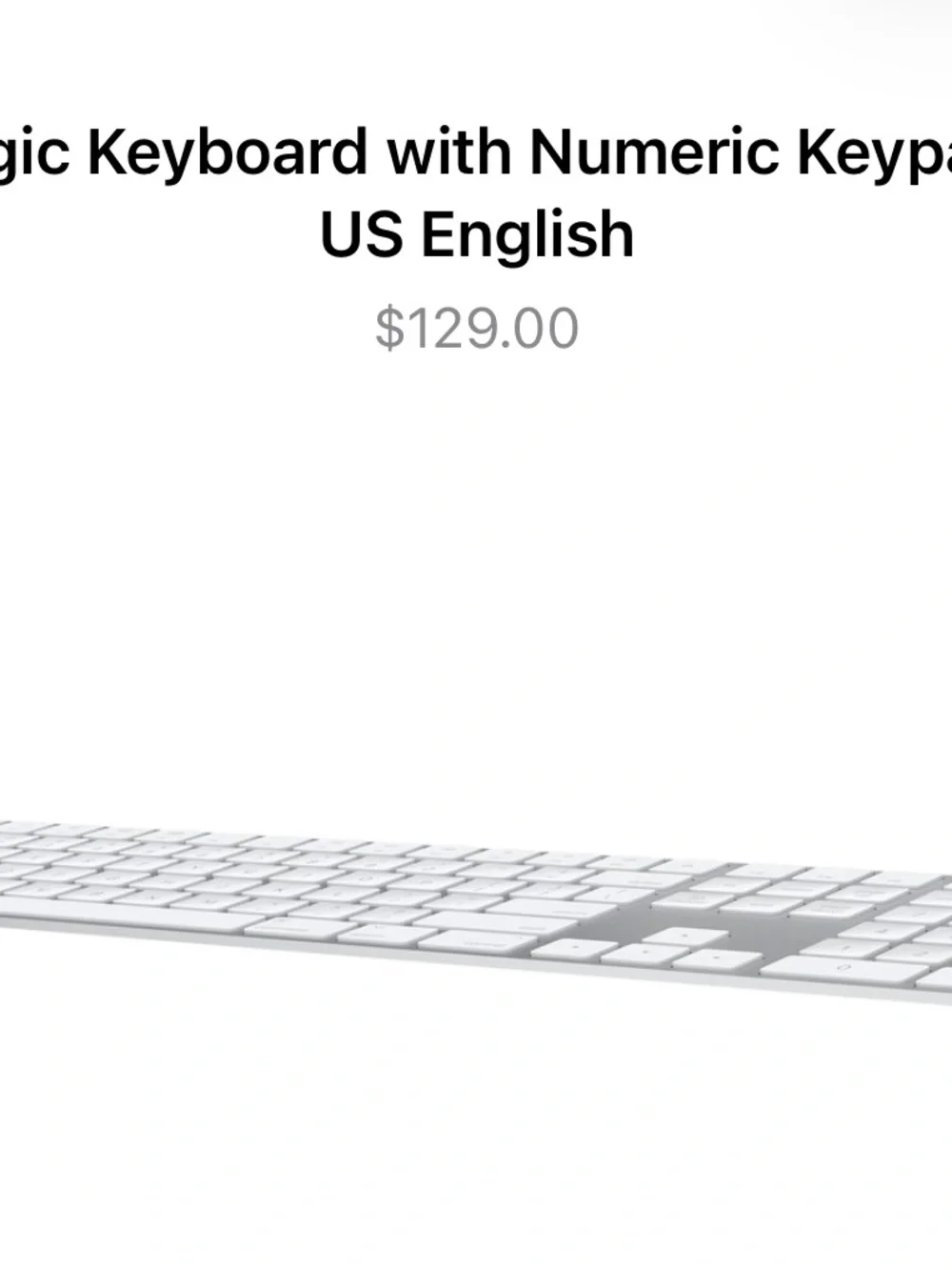 Apple Wireless Keyboard - Silver and White
